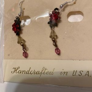 Artificial stone necklace and earring set.